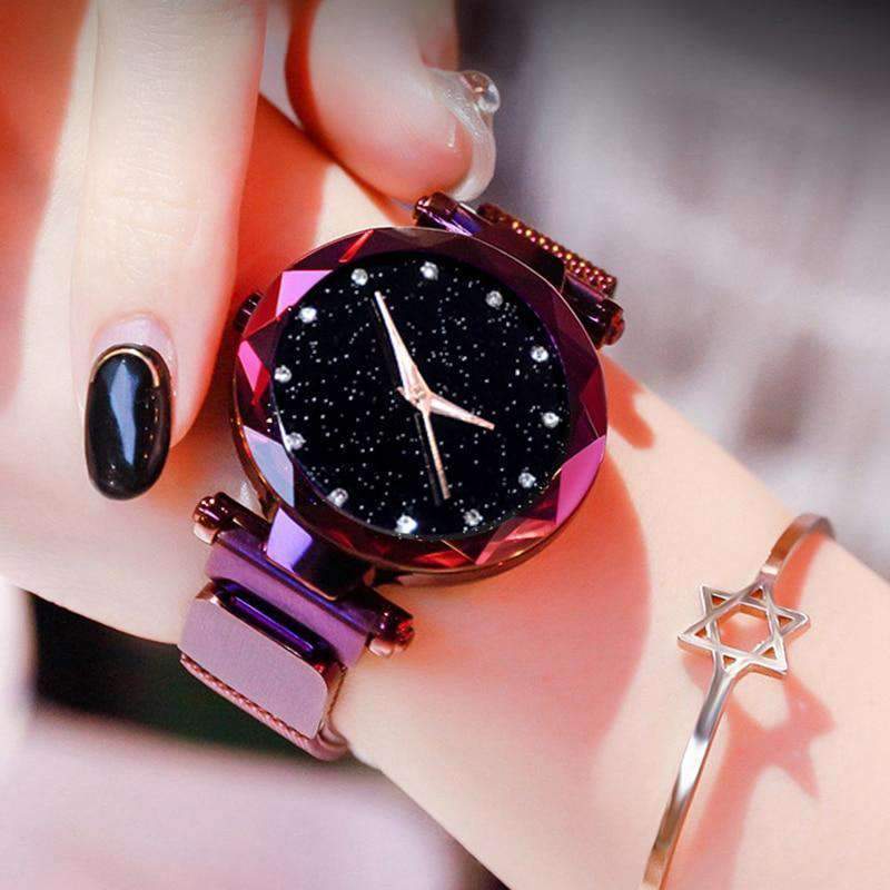 Rose Gold Mesh Magnet Buckle Casual Women’s Dress Watch Women's Watches 77 Fashion
