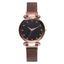 Rose Gold Mesh Magnet Buckle Casual Women’s Dress Watch Women's Watches 77 Fashion Brown