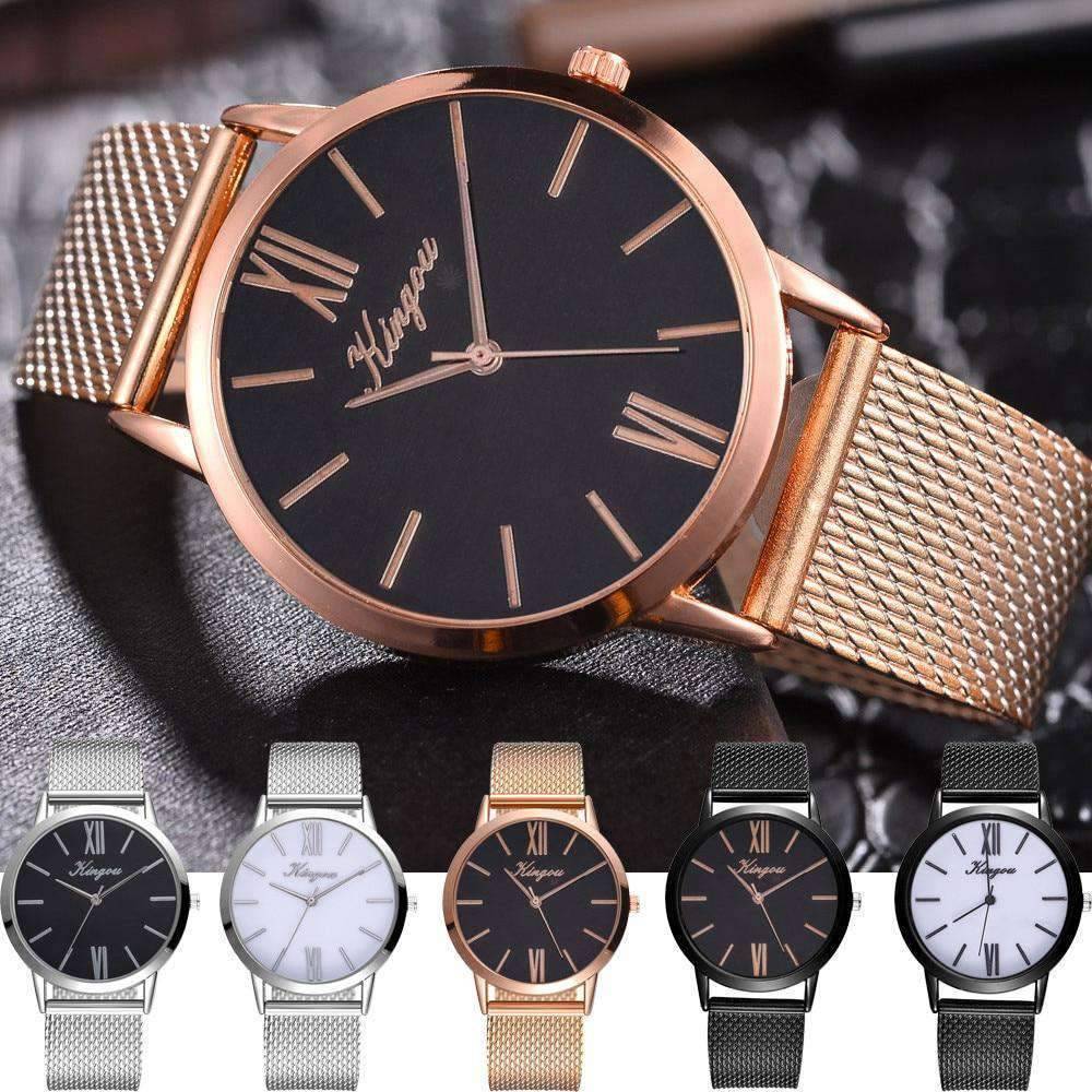 Rose Gold Silver Mesh Stainless Steel Dial Women’s Dress Watch Women's Watches Scarecrow Store