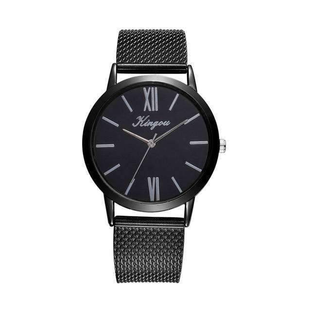 Rose Gold Silver Mesh Stainless Steel Dial Women’s Dress Watch Women's Watches Scarecrow Store Black3
