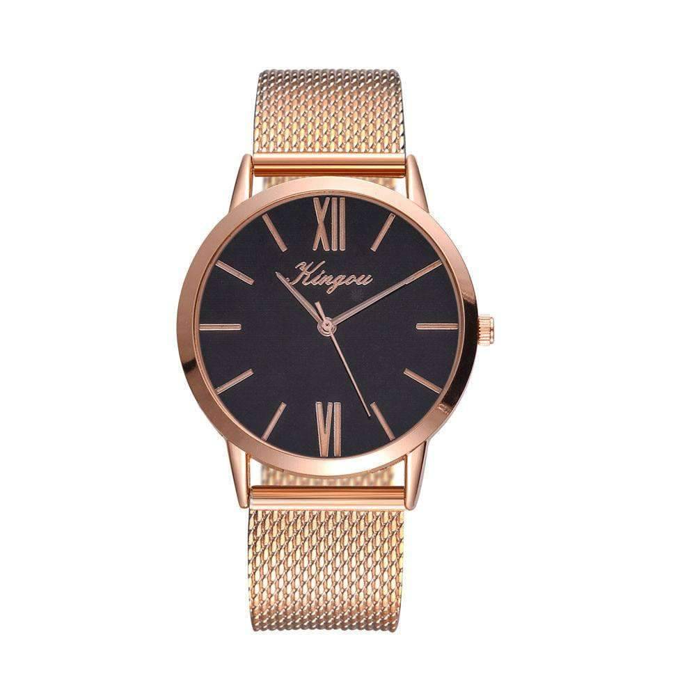Rose Gold Silver Mesh Stainless Steel Dial Women’s Dress Watch Women's Watches Scarecrow Store Rose Gold
