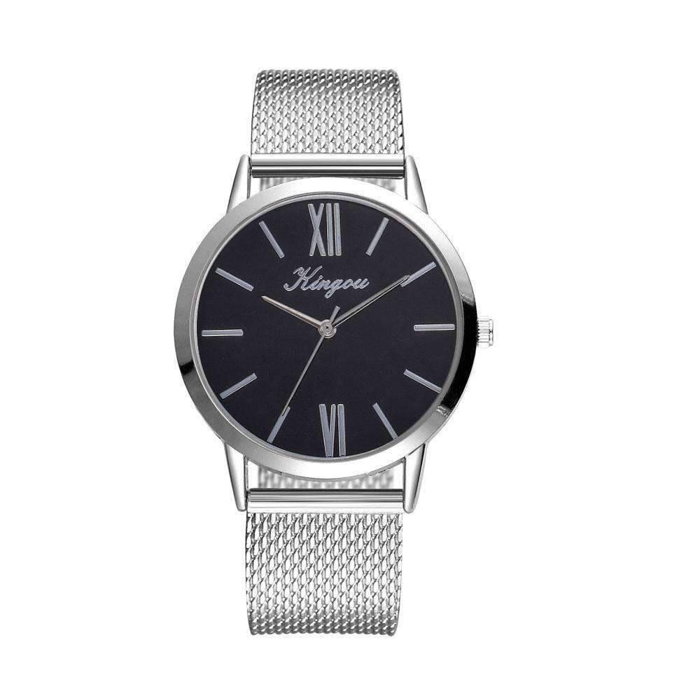 Rose Gold Silver Mesh Stainless Steel Dial Women’s Dress Watch Women's Watches Scarecrow Store Silver
