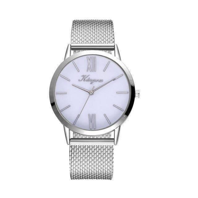 Rose Gold Silver Mesh Stainless Steel Dial Women’s Dress Watch Women's Watches Scarecrow Store Silver6