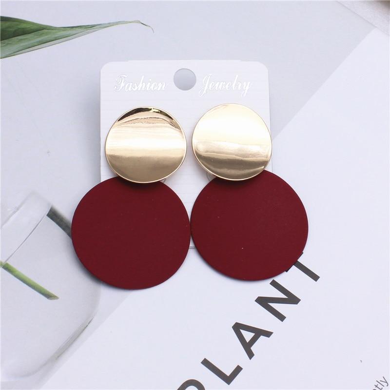 Round Metal Stud Earrings Stud Earrings wproduby Official Store