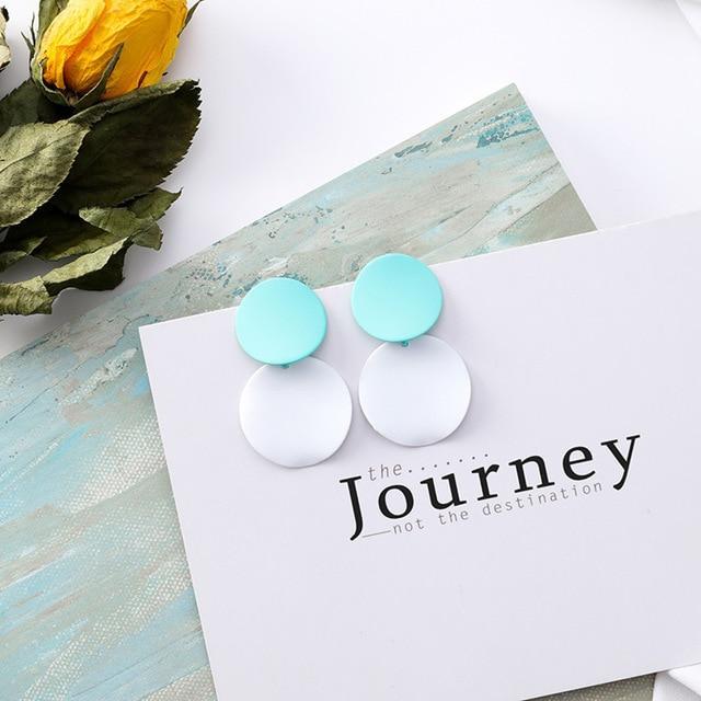 Round Metal Stud Earrings Stud Earrings wproduby Official Store hulanbai