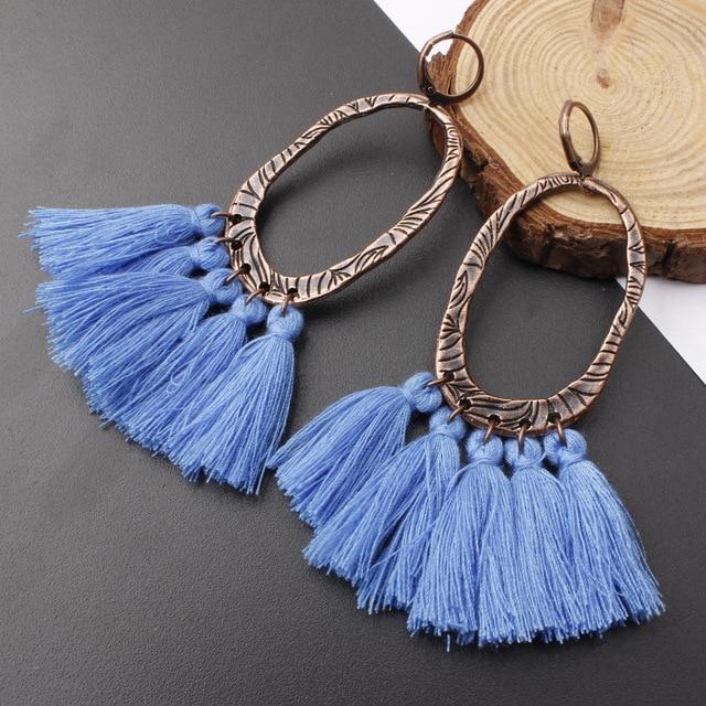 Round Resin Dangle Drop Earrings Drop Earrings Zoeber One Store blue 1