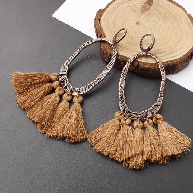 Round Resin Dangle Drop Earrings Drop Earrings Zoeber One Store brown 1