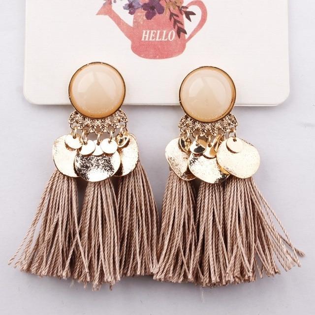 Round Resin Dangle Drop Earrings Drop Earrings Zoeber One Store Brown Color