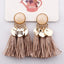 Round Resin Dangle Drop Earrings Drop Earrings Zoeber One Store Brown Color
