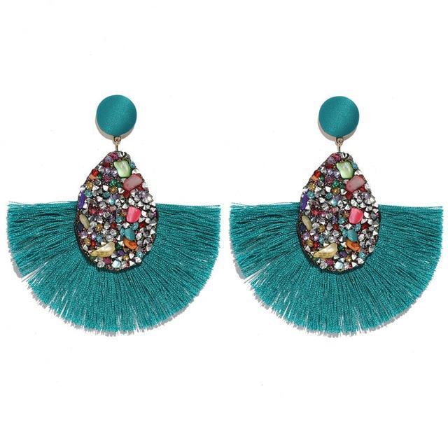 Round Resin Dangle Drop Earrings Drop Earrings Zoeber One Store green3