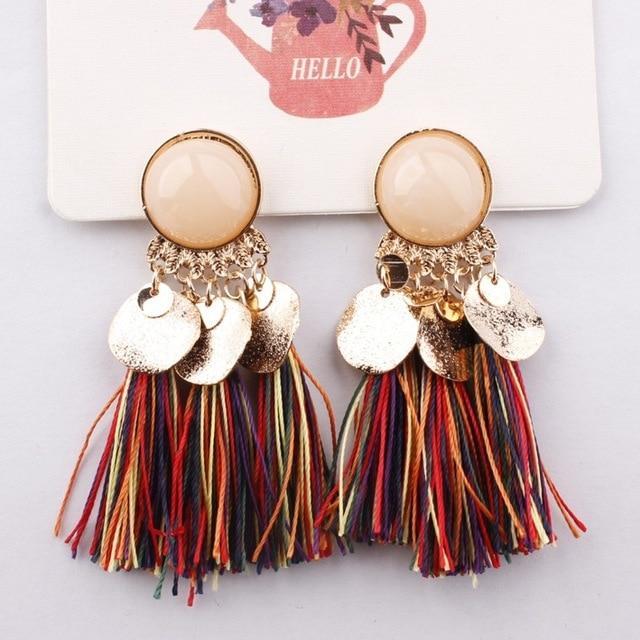Round Resin Dangle Drop Earrings Drop Earrings Zoeber One Store Muitlcolor