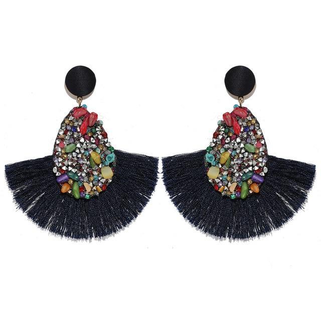 Round Resin Dangle Drop Earrings Drop Earrings Zoeber One Store navy3
