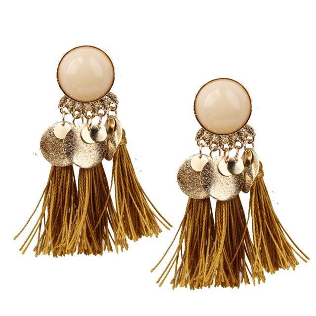 Round Resin Dangle Drop Earrings Drop Earrings Zoeber One Store yellow color