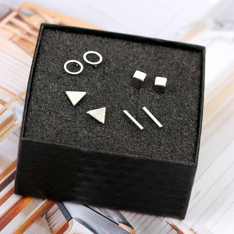 Round Triangle Shaped Stud Earrings Stud Earrings Ana su Store