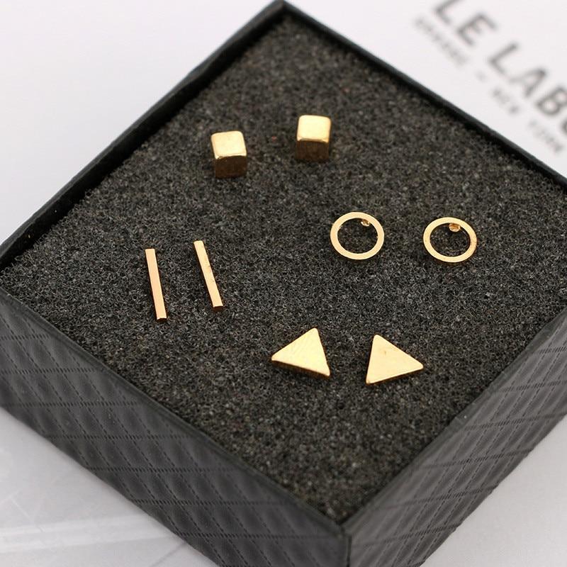 Round Triangle Shaped Stud Earrings Stud Earrings Ana su Store