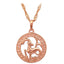 Round Zodiac Golden Necklace Pendant Necklaces ROLILASON Official Store