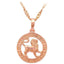 Round Zodiac Golden Necklace Pendant Necklaces ROLILASON Official Store LN451 Leo