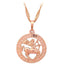Round Zodiac Golden Necklace Pendant Necklaces ROLILASON Official Store LN452 Sagittarius