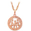 Round Zodiac Golden Necklace Pendant Necklaces ROLILASON Official Store LN457 Gemini