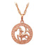 Round Zodiac Golden Necklace Pendant Necklaces ROLILASON Official Store LN458 Capricorn