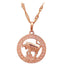 Round Zodiac Golden Necklace Pendant Necklaces ROLILASON Official Store LN459 Taurus