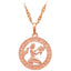 Round Zodiac Golden Necklace Pendant Necklaces ROLILASON Official Store LN461 Virgo