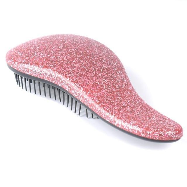 Salon Styling Glitter Handle Detangling Hair Brush Combs Jane@ Store Pink