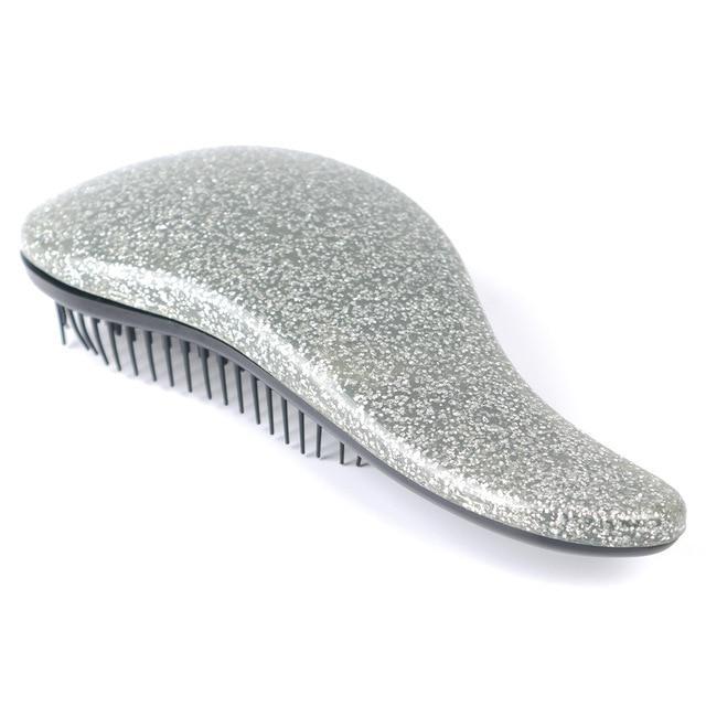 Salon Styling Glitter Handle Detangling Hair Brush Combs Jane@ Store Silver