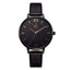 Shock Resistant Leather Quartz Strap Watch Women's Watches shengke Official Store black