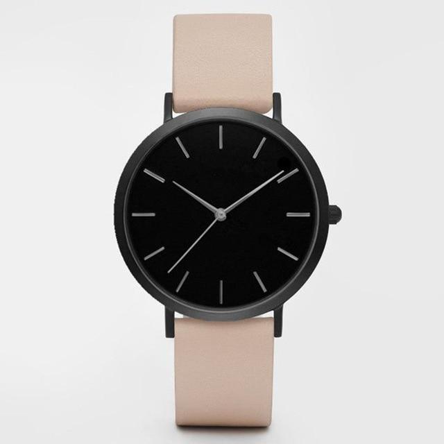 Shock ResistantSimple Fashion Quartz Wristwatch Women's Watches Yovone Store beige black