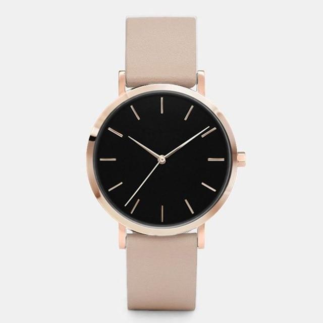 Shock ResistantSimple Fashion Quartz Wristwatch Women's Watches Yovone Store beige rose black