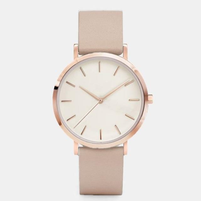 Shock ResistantSimple Fashion Quartz Wristwatch Women's Watches Yovone Store beige rose white