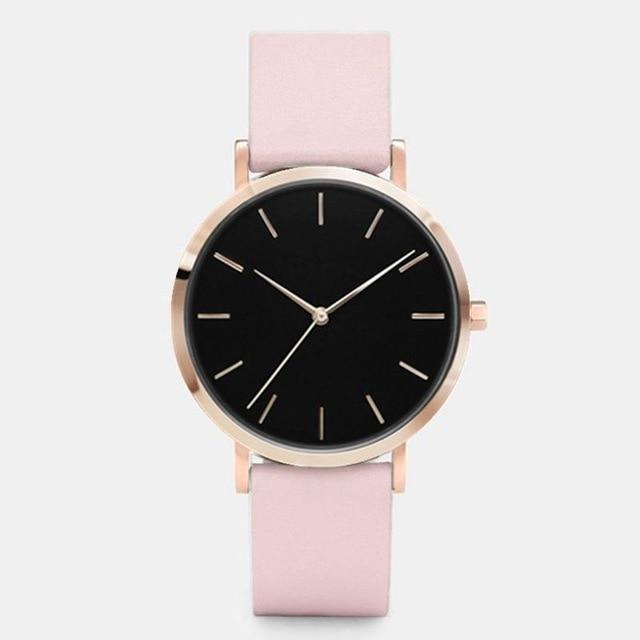 Shock ResistantSimple Fashion Quartz Wristwatch Women's Watches Yovone Store pink rose black