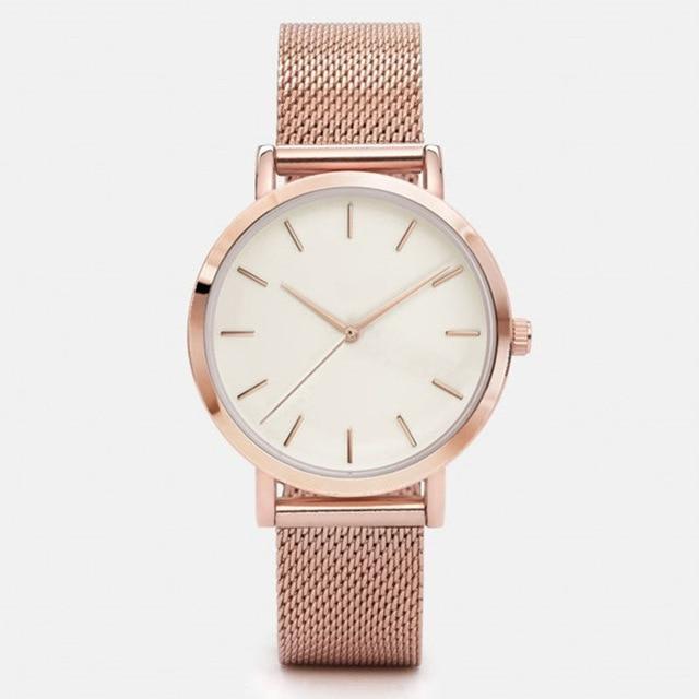Shock ResistantSimple Fashion Quartz Wristwatch Women's Watches Yovone Store rose gold white