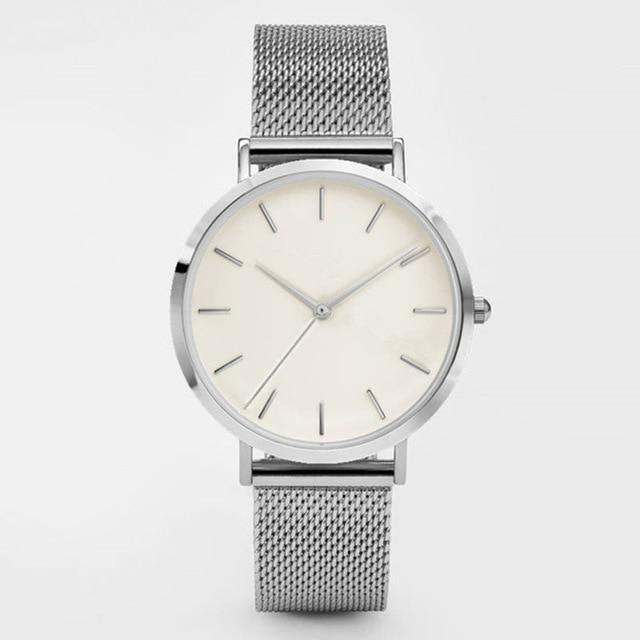 Shock ResistantSimple Fashion Quartz Wristwatch Women's Watches Yovone Store silver white