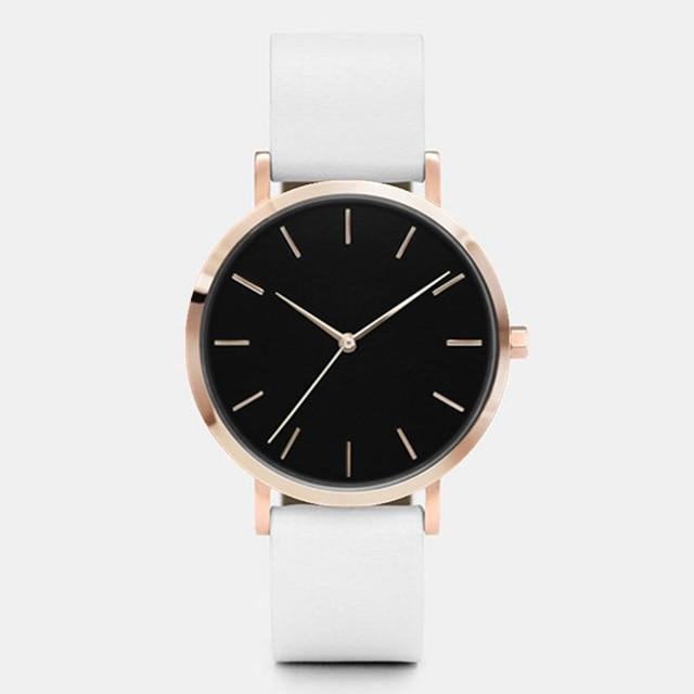 Shock ResistantSimple Fashion Quartz Wristwatch Women's Watches Yovone Store white rose black