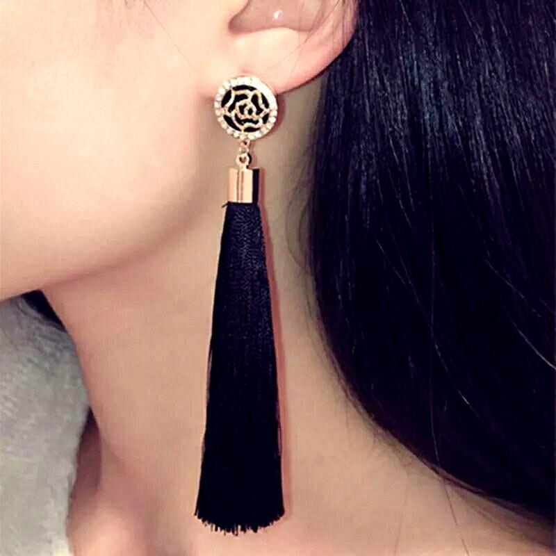 Silk Fabric Long Drop Earrings Drop Earrings HOCOLE Official Store
