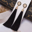 Silk Fabric Long Drop Earrings Drop Earrings HOCOLE Official Store black 2
