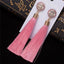 Silk Fabric Long Drop Earrings Drop Earrings HOCOLE Official Store pink 2