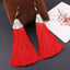 Silk Fabric Long Drop Earrings Drop Earrings HOCOLE Official Store red 3