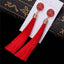 Silk Fabric Long Drop Earrings Drop Earrings HOCOLE Official Store red