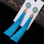 Silk Fabric Long Drop Earrings Drop Earrings HOCOLE Official Store sky blue