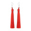 Silk Fabric Long Fringe Earrings Drop Earrings LOVBEAFAS Official Store