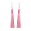 Silk Fabric Long Fringe Earrings Drop Earrings LOVBEAFAS Official Store