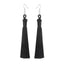 Silk Fabric Long Fringe Earrings Drop Earrings LOVBEAFAS Official Store Black