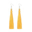 Silk Fabric Long Fringe Earrings Drop Earrings LOVBEAFAS Official Store Gold Yellow