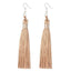 Silk Fabric Long Fringe Earrings Drop Earrings LOVBEAFAS Official Store Khaki