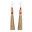 Silk Fabric Long Fringe Earrings Drop Earrings LOVBEAFAS Official Store Multicolor