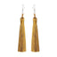 Silk Fabric Long Fringe Earrings Drop Earrings LOVBEAFAS Official Store Soil Gold