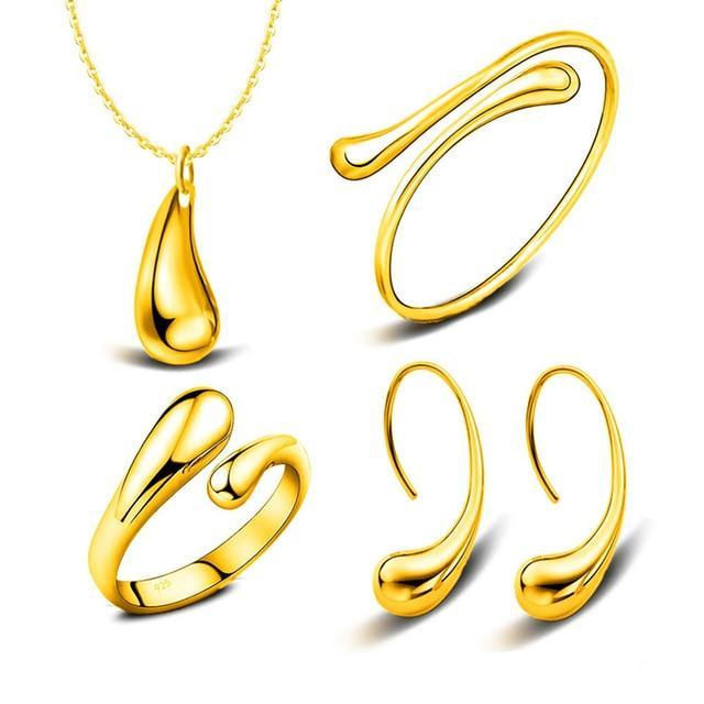 Silver Bridal Jewelry Sets Bridal Jewelry Sets GNIMEGIL Official Store Gold Color Resizable 45cm